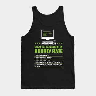Hourly Rate - Funny Coder Programmer Tank Top